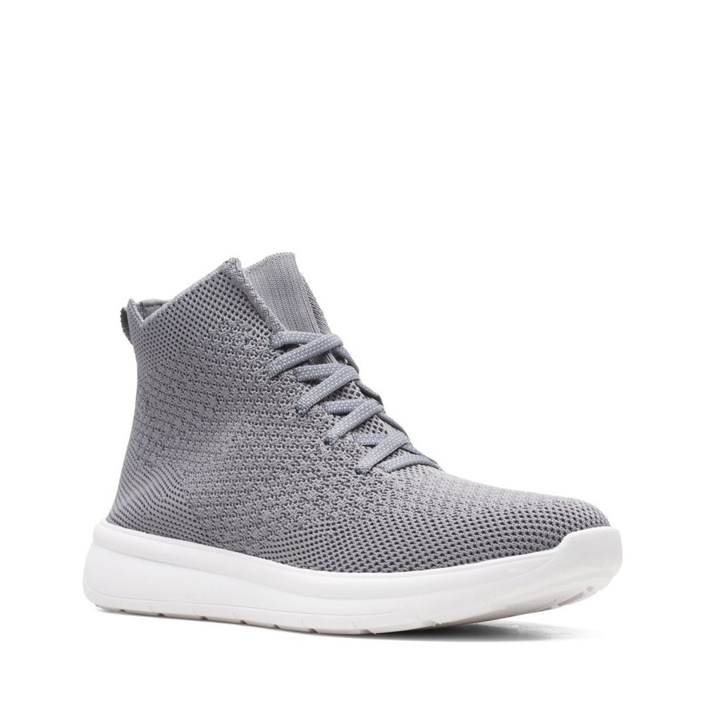 Clarks Women Size 6.5 Mid Sneakers in Grey, BNIB